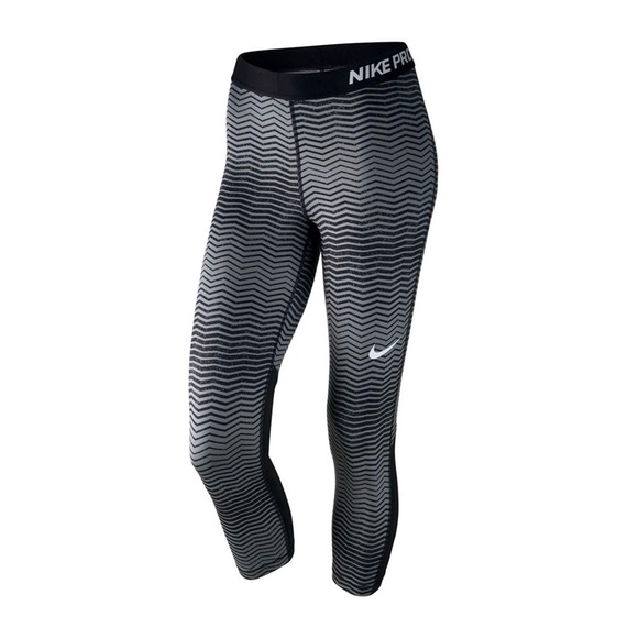 Nike Pants - NIKE PRO CAPRI PRINT BLACK/COOL GREY